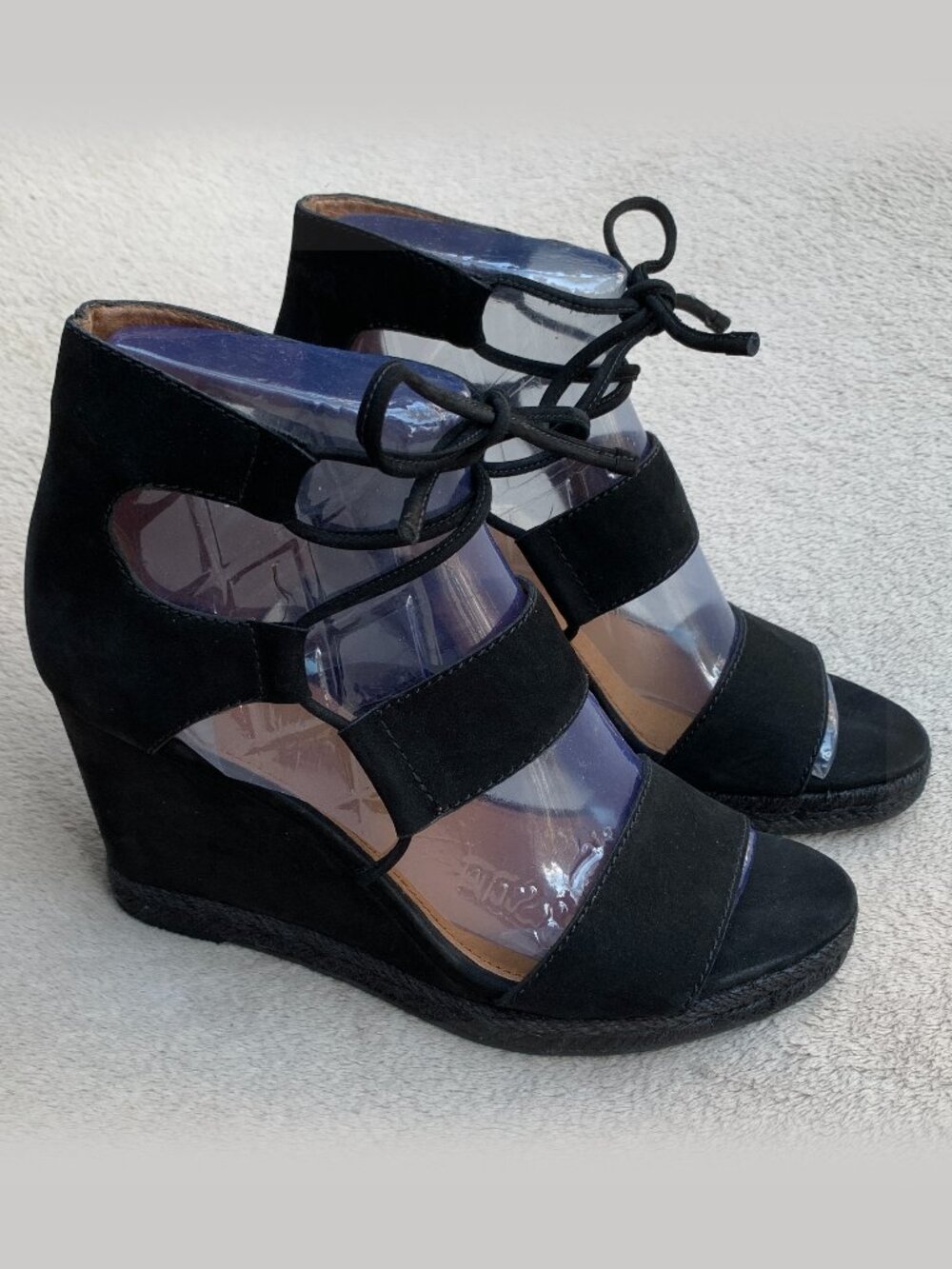 Frye Roberta Ghillie Suede Lace-Up Wedge Sandals Sz 7.5